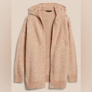 Banana Republic Hooded Open Front Tan Sweater
